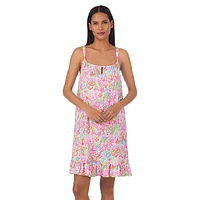 Tunnelneck Print Short Nightgown