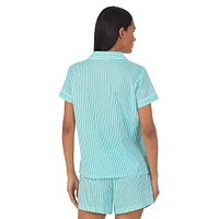 2-Piece Striped Top & Boxer Shorts Pyjama Set