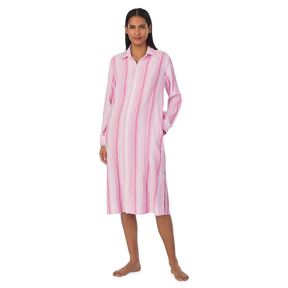 His Shirt Roll-Tab Midi Sleepshirt