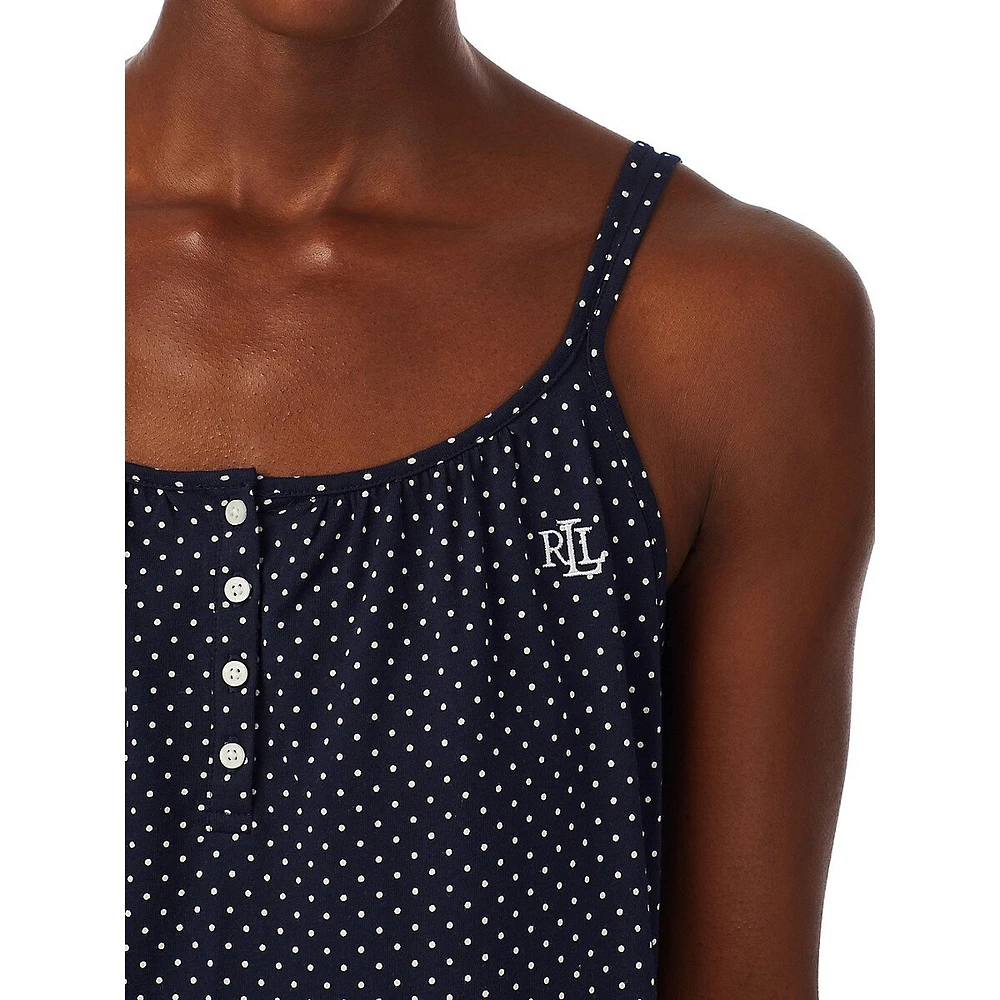 Chemise de nuit ballet à pois et doubles bretelles