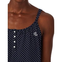 Chemise de nuit ballet à pois et doubles bretelles