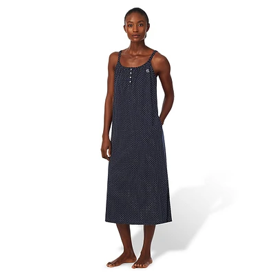 Chemise de nuit ballet à pois et doubles bretelles