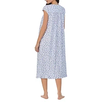 Floral Cap-Sleeve Midi Nightgown