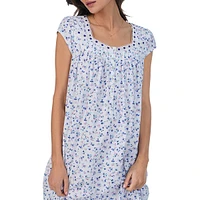 Floral Cap-Sleeve Midi Nightgown