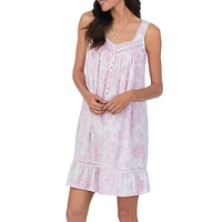 Rose-Print Sleeveless Chemise