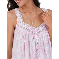 Rose-Print Sleeveless Chemise