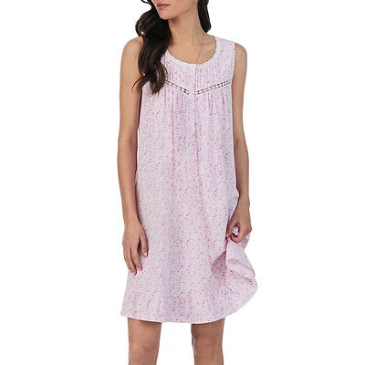 Sleeveless Floral Short Nightgown