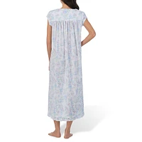 Cap-Sleeve Floral Lawn Ballet Nightgown