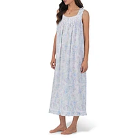 Sleeveless Floral Lawn Ballet Nightgown