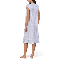 Cap-Sleeve Floral Waltz Nightgown