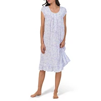 Cap-Sleeve Floral Waltz Nightgown