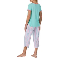 2-Piece Scoopneck T-Shirt & Capri Pyjama Set