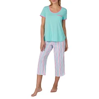 2-Piece Scoopneck T-Shirt & Capri Pyjama Set