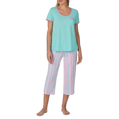 2-Piece Scoopneck T-Shirt & Capri Pyjama Set