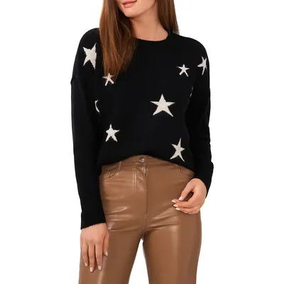 Crewneck Star-Printed Sweater