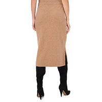 Jersey-Knit Midi Slit Skirt