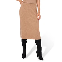 Jersey-Knit Midi Slit Skirt