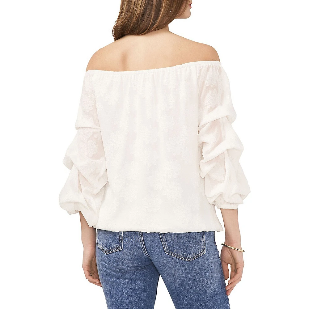 Off-The-Shoulder Bubble-Sleeve Top