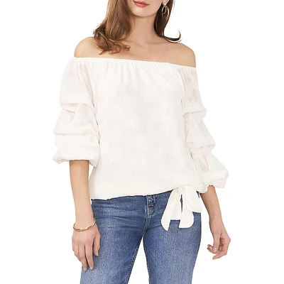 Off-The-Shoulder Bubble-Sleeve Top