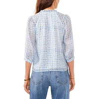 Tie-Neck Peasant Blouse