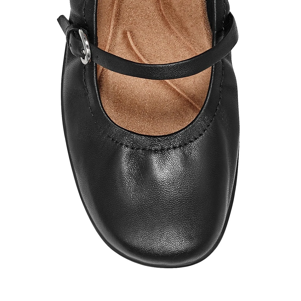 Korvino Strapped Leather Ballet Flats