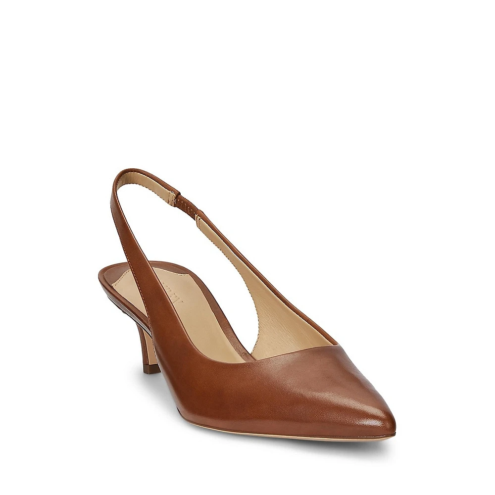 Lolah II Burnished Leather Slingback Pumps