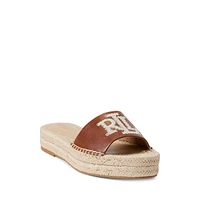 Polly Burnished Leather Espadrille Sandals