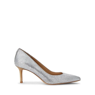 Lanette Metallic Lizard-Embossed Pumps