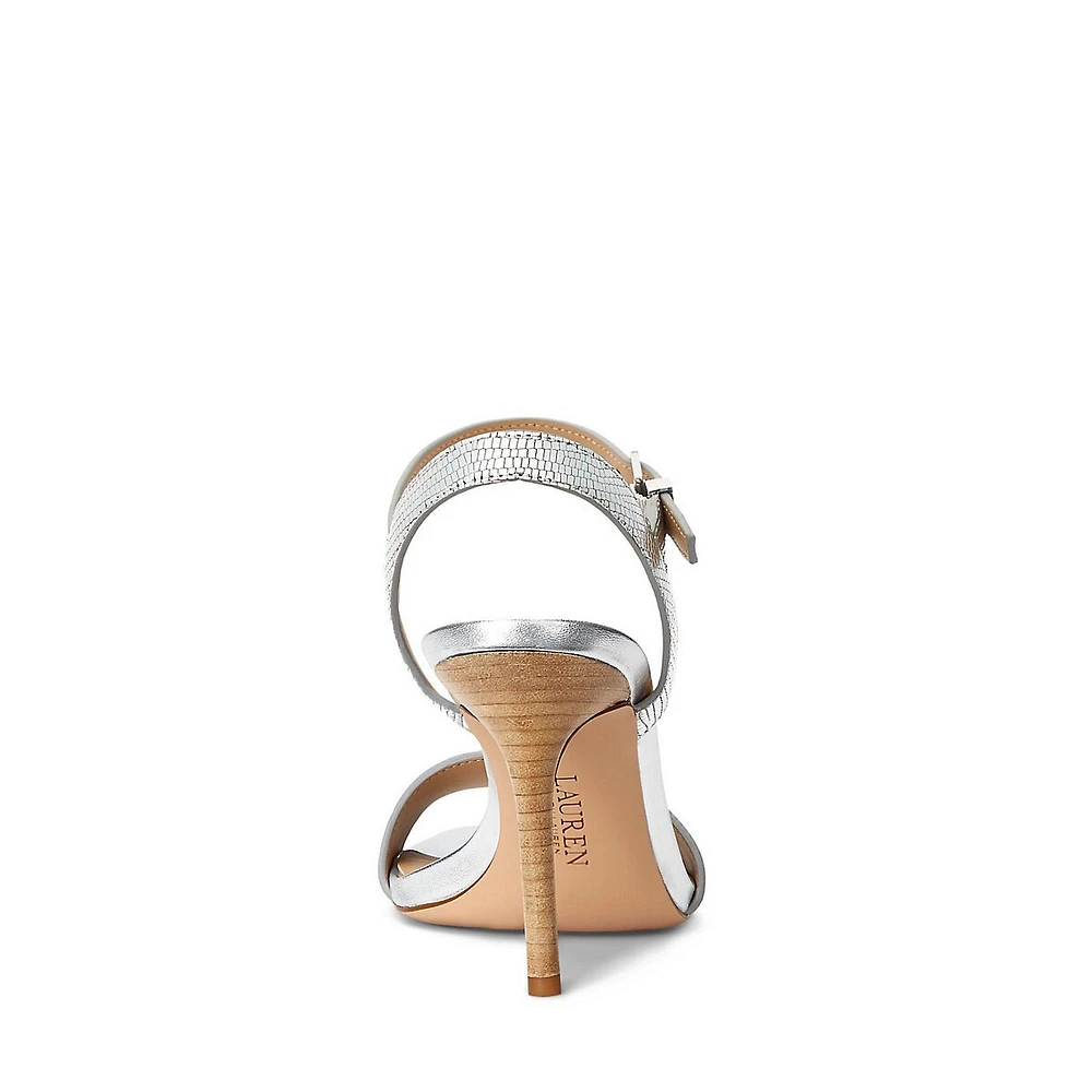 Gwen Metallic Embossed Leather Dress Sandals