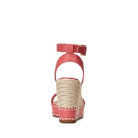 Hilarie Nappa Leather Espadrille Wedge Sandals