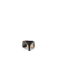 Adrienne Burnished Leather Kitten-Heel Mules