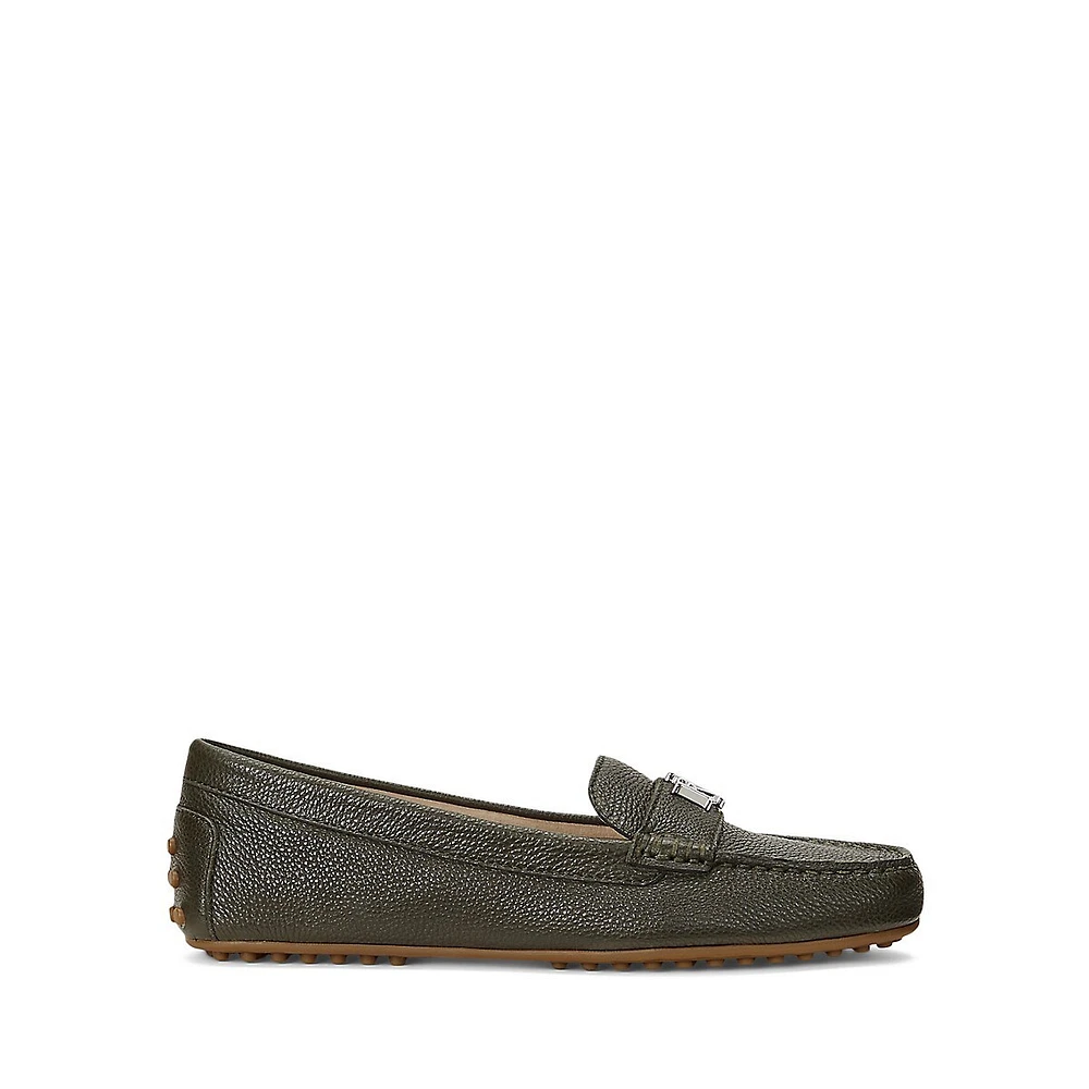 Women's Pebbled Leather Driving Loafer Flats