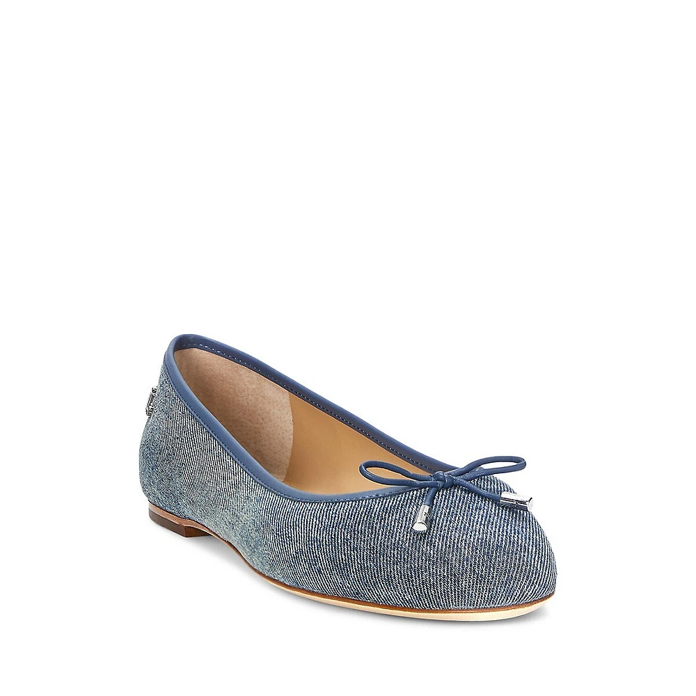 Jayna Washed Denim Ballerina Flats