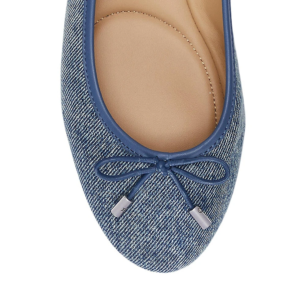 Jayna Washed Denim Ballerina Flats