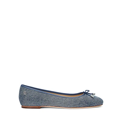 Jayna Washed Denim Ballerina Flats