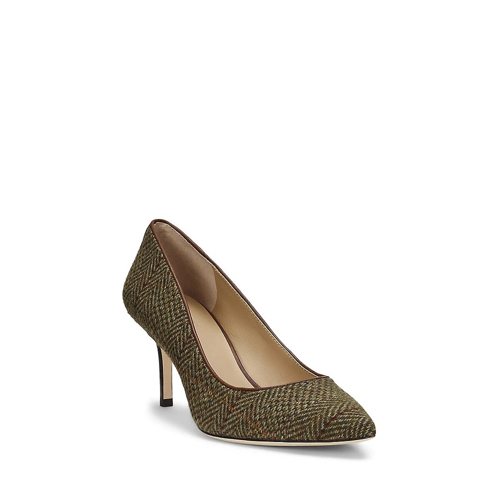 Lanette Wool-Blend Herringbone Pumps