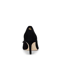 Lanette Bow-Trim Suede Dress Pumps