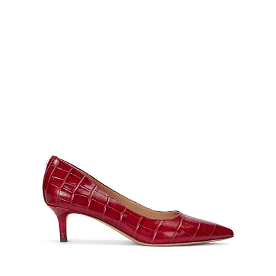 Adrienne Croc-Embossed Leather Dress Pumps