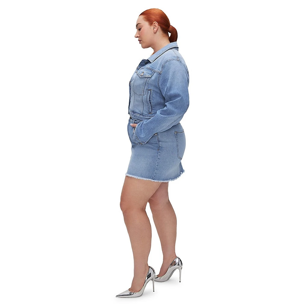 Denim Uniform Mini Skirt