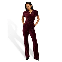 Fit For Sucess Bootcut Velvet Jumpsuit