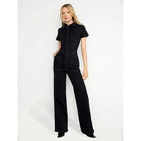 Fit For Sucess Wide-Leg Denim Jumpsuit