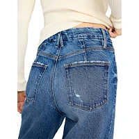 Good 90s Button Crossover-Waistband Jeans