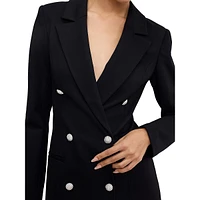 Double-Breasted Ponte Mini Blazer Dress