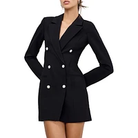 Double-Breasted Ponte Mini Blazer Dress