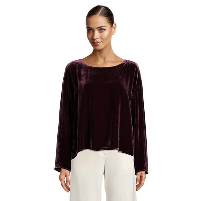 Velvet Balletneck Top