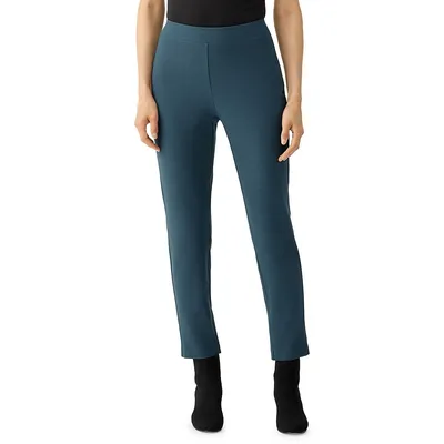 Stretch-Crepe Slim-Fit Cropped Pants