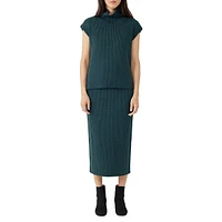 Ribbed Wool Pencil Skirt