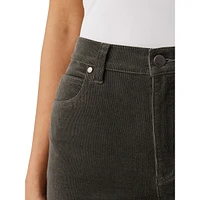 Stretch-Organic Cotton Corduroy High-Waist Cropped Jeans
