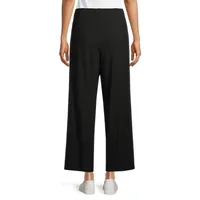Textured Wide-Leg Ankle Pants