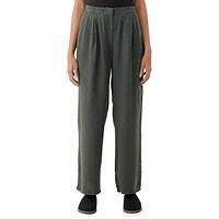 High-Waisted Wide-Pleated Tencel Pants